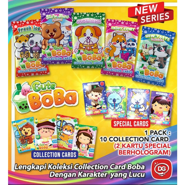 Trading Card Boba merk DG Mainan Kartu Koleksi Anak