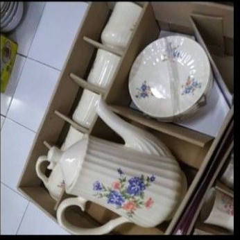 Kado Teko Set Gelas Keramik - Hampers Teko Cantik - Kado Wedding - Kado Pernikahan