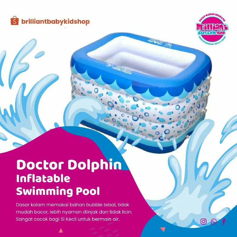 Kolam Renang DOCTOR DOLPHIN SQUARE INFLATABLE BABY POOL DD02014