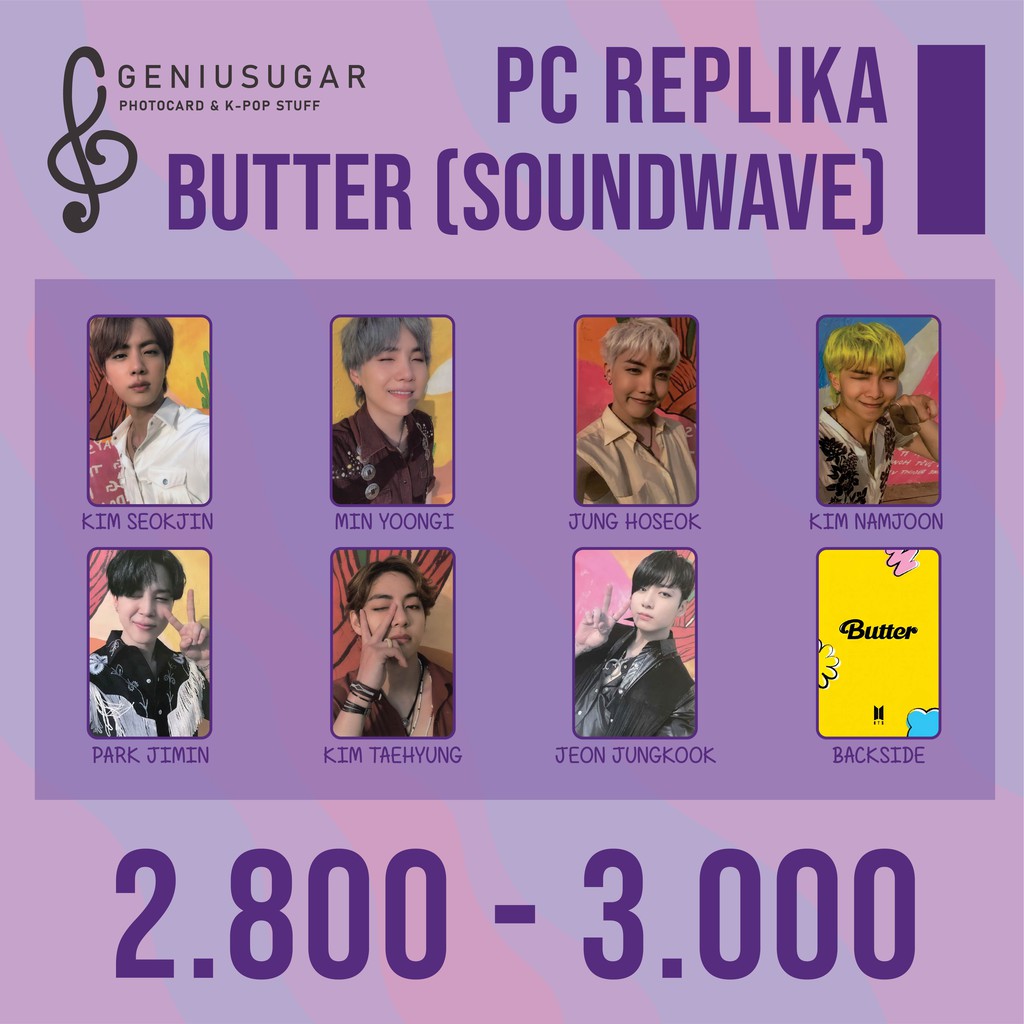 [REPLIKA BTS] PHOTOCARD BUTTER LUCKY DRAW M2U SOUNDWAVE POWER STATION UNOFFICIAL