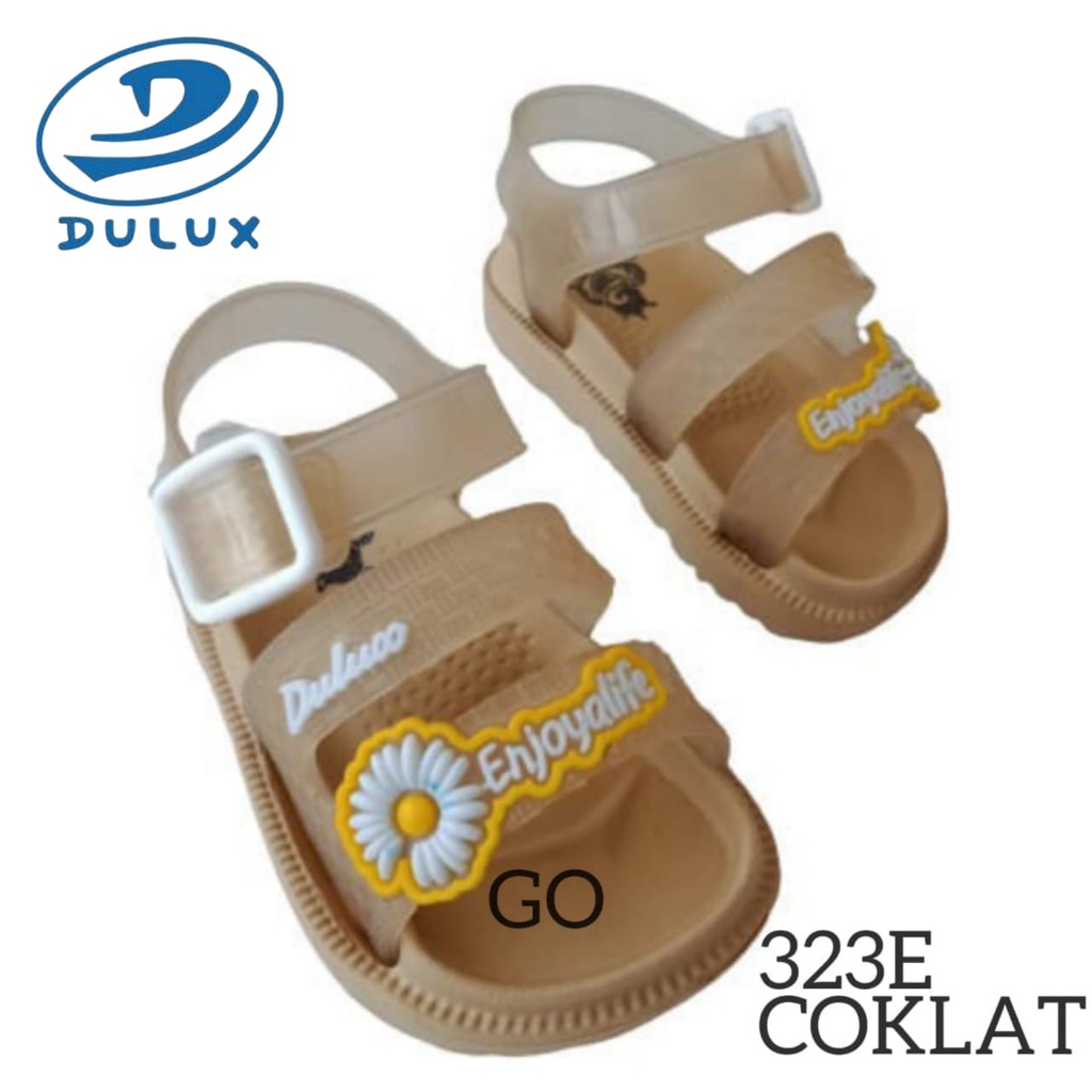 gos DULUX 323ED GN Sandal Ban2 Flower Anak Perempuan Tali Belakang Sandal Bayi Lucu