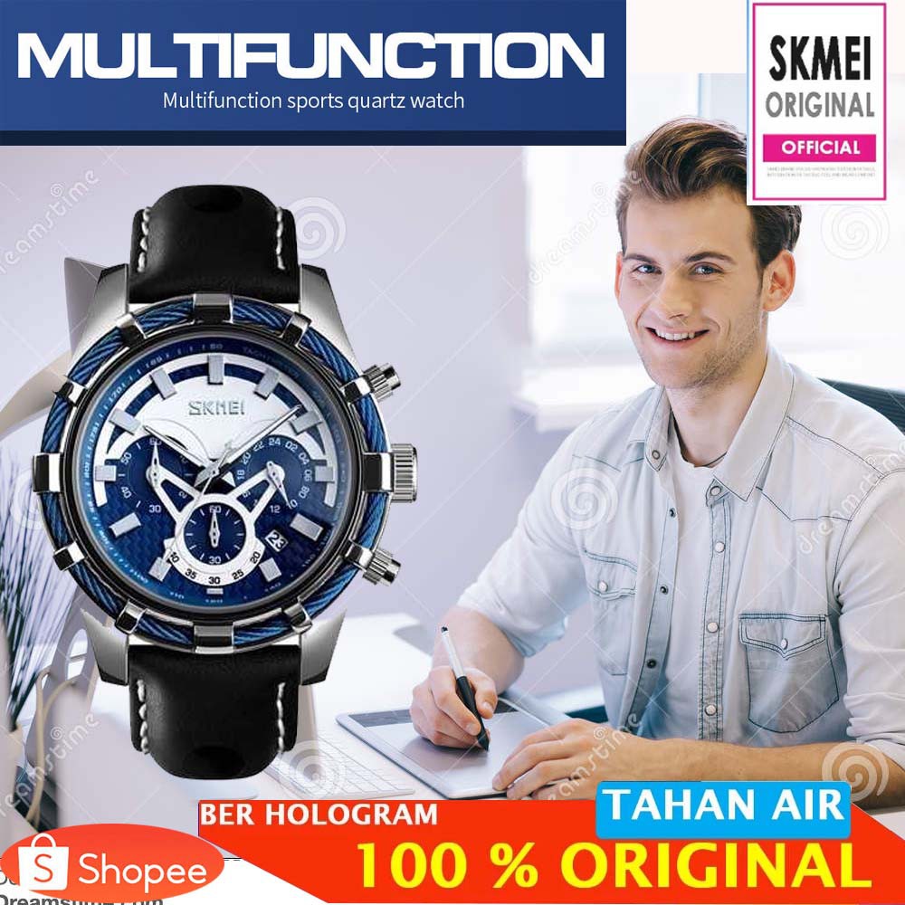 ORIGINAL SKMEI jam Tangan Analog Chrono Pria - 9189 [Silver]