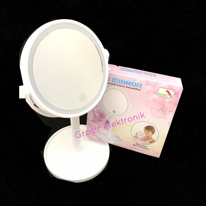 Makeup Mirror LED Lamp Lampu Cermin Kosmetik Recharger Cas 500AB