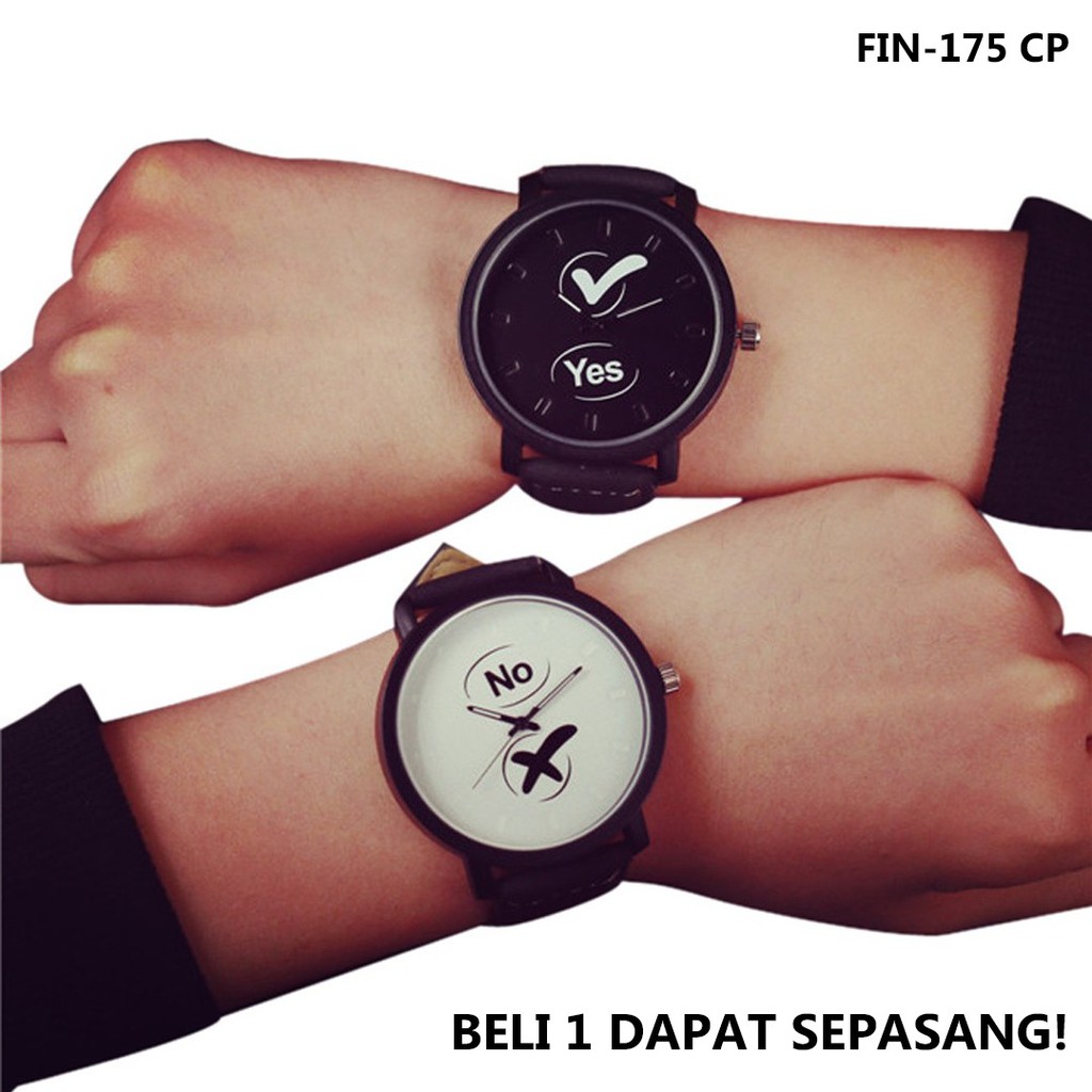 FIN-175 CP Jam Tangan Generic Couple Unisex Analog leather