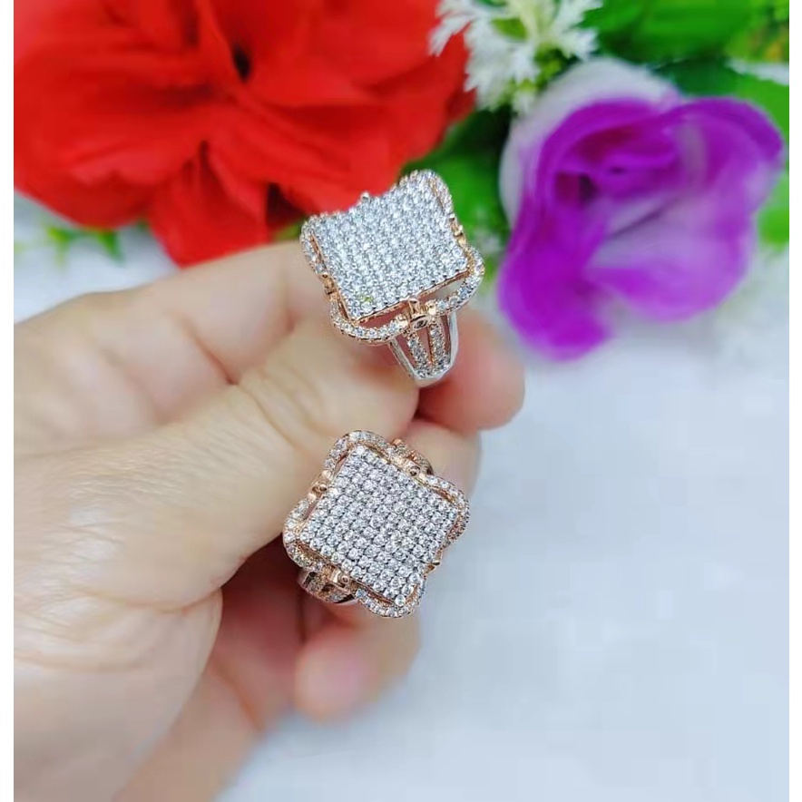 Cincin Kombinasi Permata Lapis Emas Perhiasan Fashion B60-62