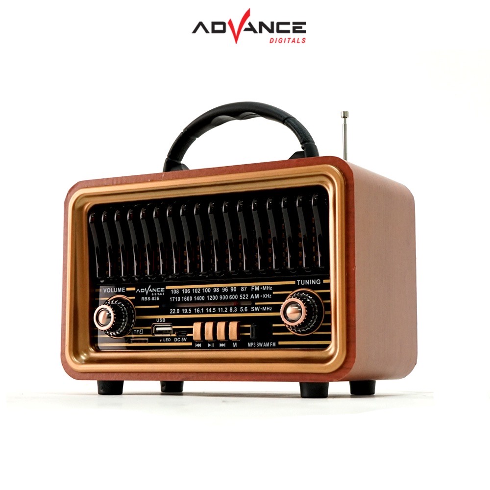 Speaker Model Radio Tua Advance RBS-836 Bluetooth Clasic Dengan Led tuning