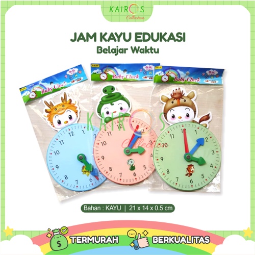 Jam Kayu Edukasi Anak Belajar Waktu