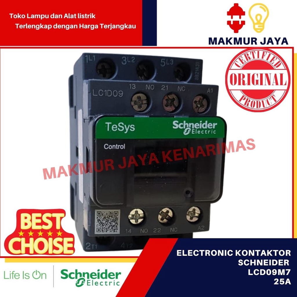 Kontaktor contactor schneider LC1D09M7 220V AC / kontaktor LC1D09M7 220V