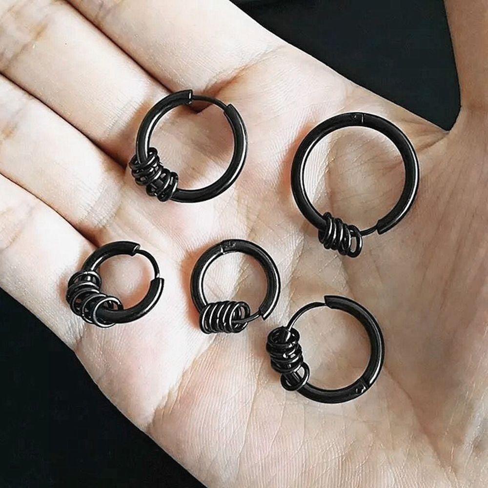 Mxbeauty Anting Mendominasi Kepribadian Pribadi Pria Baja Titanium Gadis 10-18mm Aksesoris