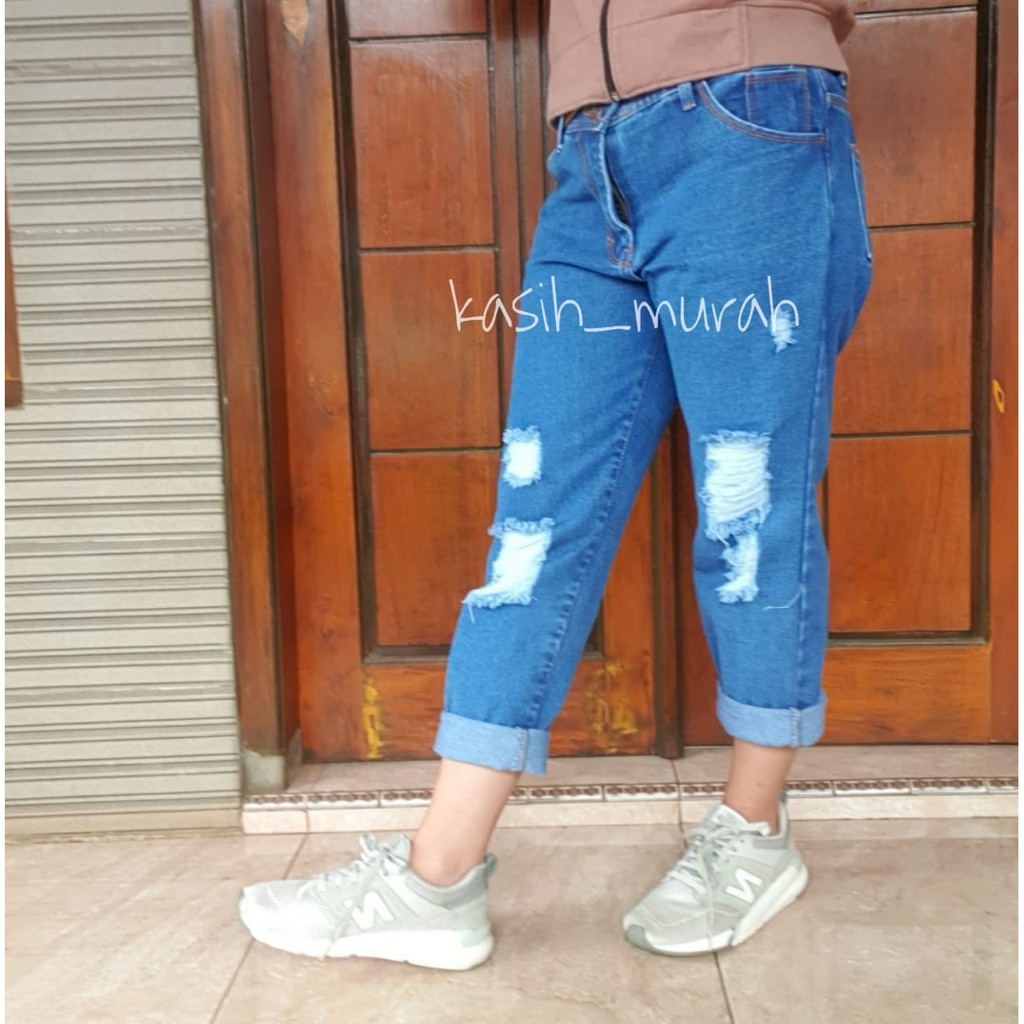 TERBARU 2021 Celana Boyfriend Sobek/Celana Panjang Wanita/Celana Jeans Murah