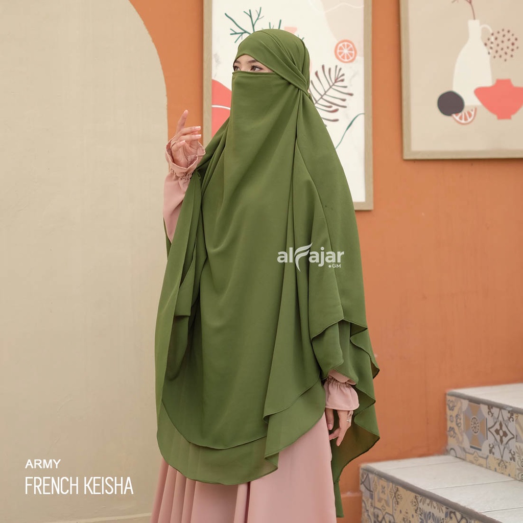 Jilbab Khimar French Jumbo Syar'i Keisha by Alfajar-1