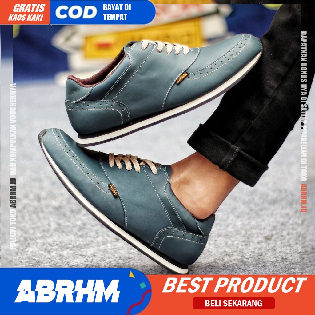 ABRHM X ERZA Sepatu Sneaker Pria Sepatu Pria Casual Sepatu Sneakers Cowok / Cowo Ori Sepatu Kasual Kerja Kuliah Gaya Santai Keren Kekinian Original Murah Terlaris