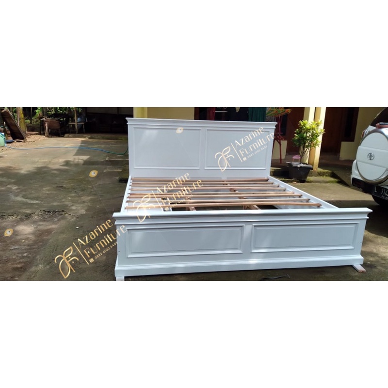 Tempat Tidur Minimalis Laci Duco Putih