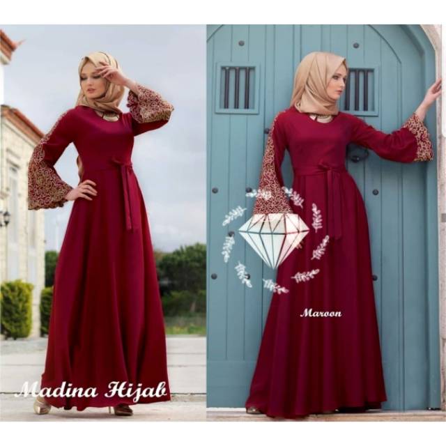 MAXY MADINA, VELVET, GAMIS HIJAB MUSLIM, DRESS