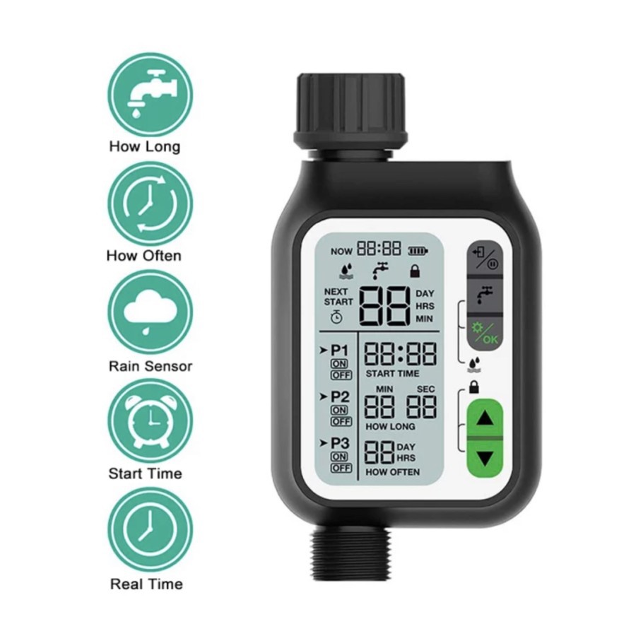 Water Digital Garden Timer Rain Sensor Electronic