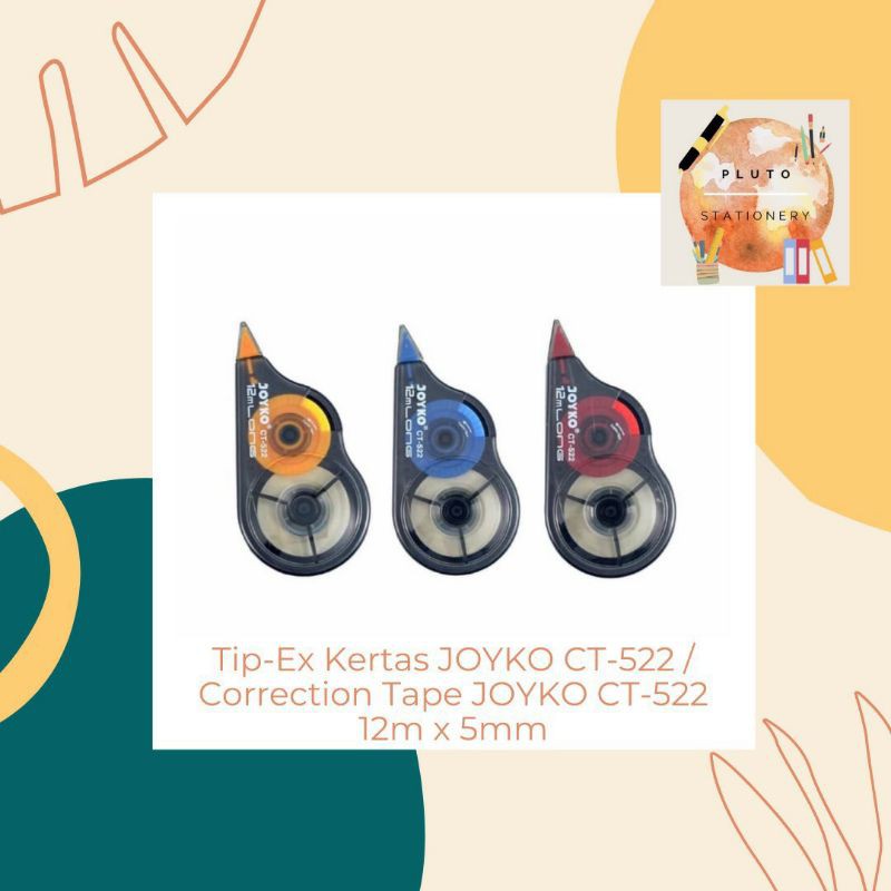 

Tip x kertas / tipe x correction pen / tip ex kering correction tape JOYKO CT-522 12m x 5mm