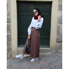 (BISA COD) PALING MURAH! Rok Plisket Premium / Maxi Skirt Prisket Pleates