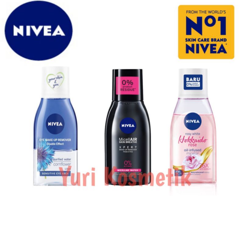 ☘️Yuri Kosmetik☘️ Nivea Micellai Water / Eye Make Up Remover 125ml