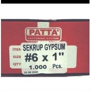 Skrup Gypsum Patta 6 x1" / Skrup Hitam 2.5cm / DUS