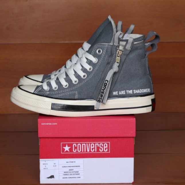 sepatu pria Converse allstar Zipper enshadowers grey high import