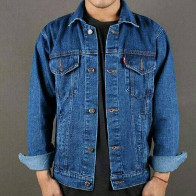 Jaket Jeans Denim Sandwash Oversize Cowok &amp; Cewek