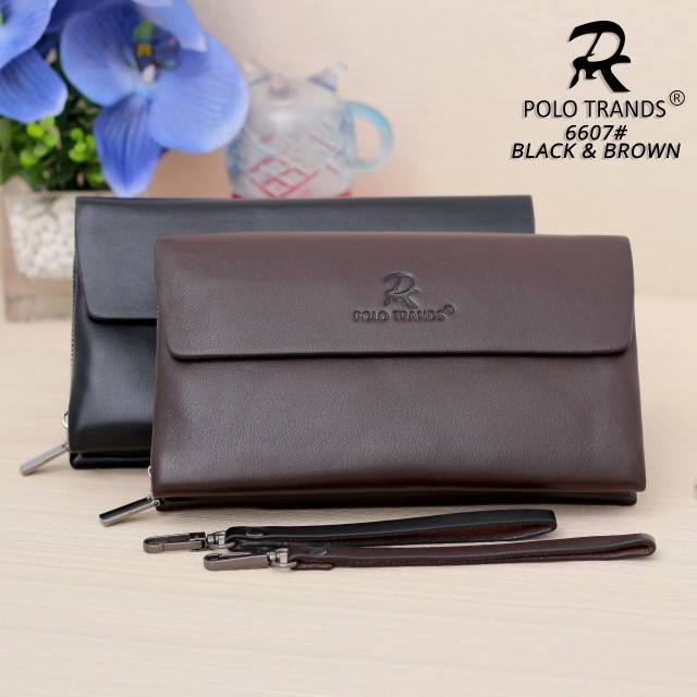 Polo Trands 6607 [ORIGINAL BRANDED] Tas Tangan CLUTCH Kulit Pria/Wanita