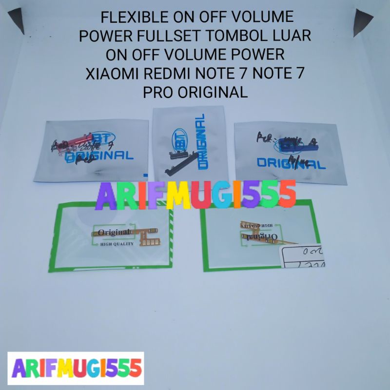 FLEXIBLE FLEXIBEL ON OFF VOLUME POWER+TOMBOL LUAR ON OFF VOLUME POWER XIAOMI REDMI NOTE 7 NOTE 7 PRO FULSET ORIGINAL