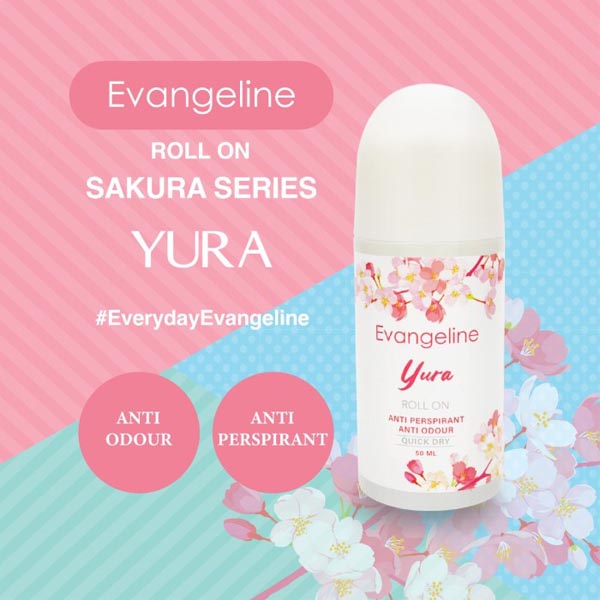 [ROLL ON | 50ML] [BPOM] Evangeline Roll On Sakura Series 50ML | Mori | Miya | Lana | Yura | Deodorant Roll