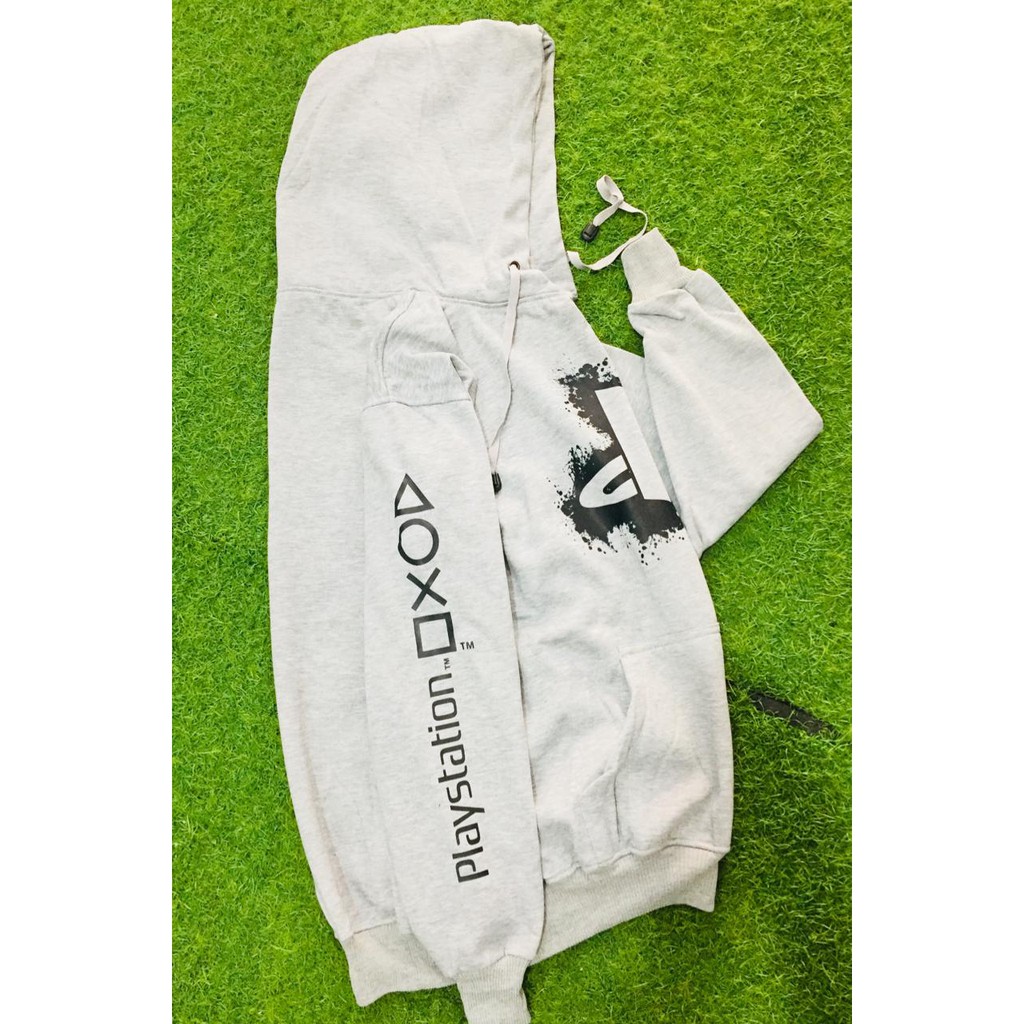 Hoodie Gamer Playstation Splash WHITE Cotton Fleece Premium Quality