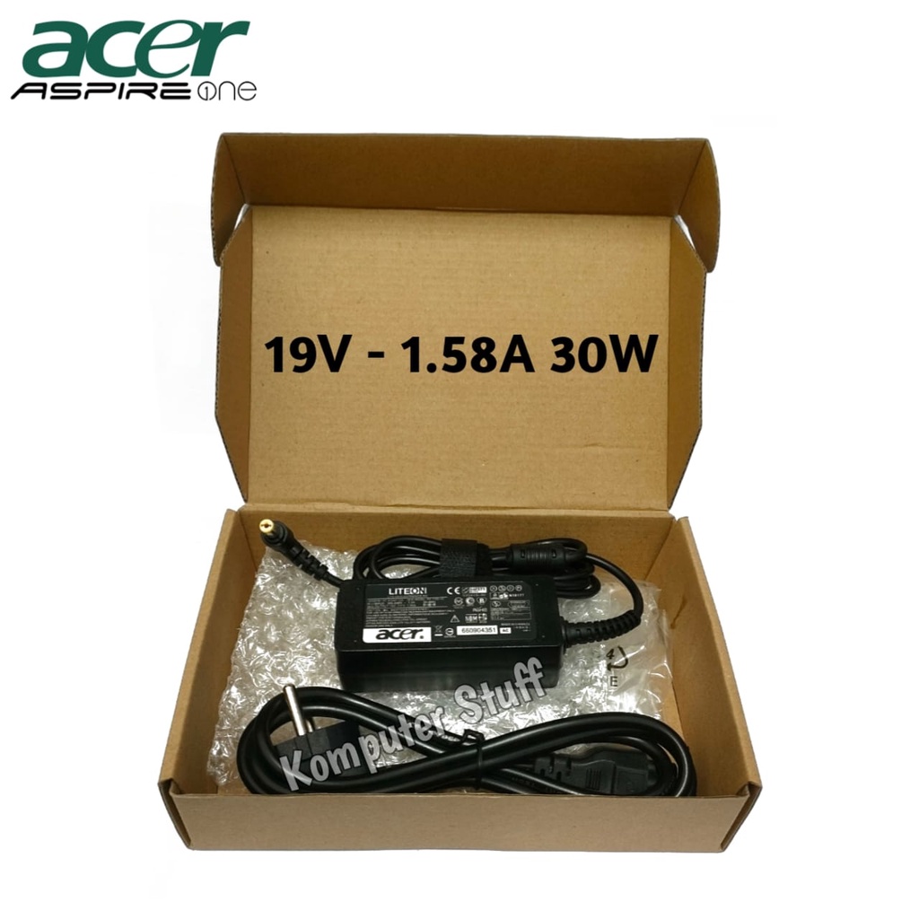 Charger Laptop Acer Aspire One HP-A0301R3 A110 532H NAV50 D260 AOD260 Adaptor Acer 19V 1.58A 30W