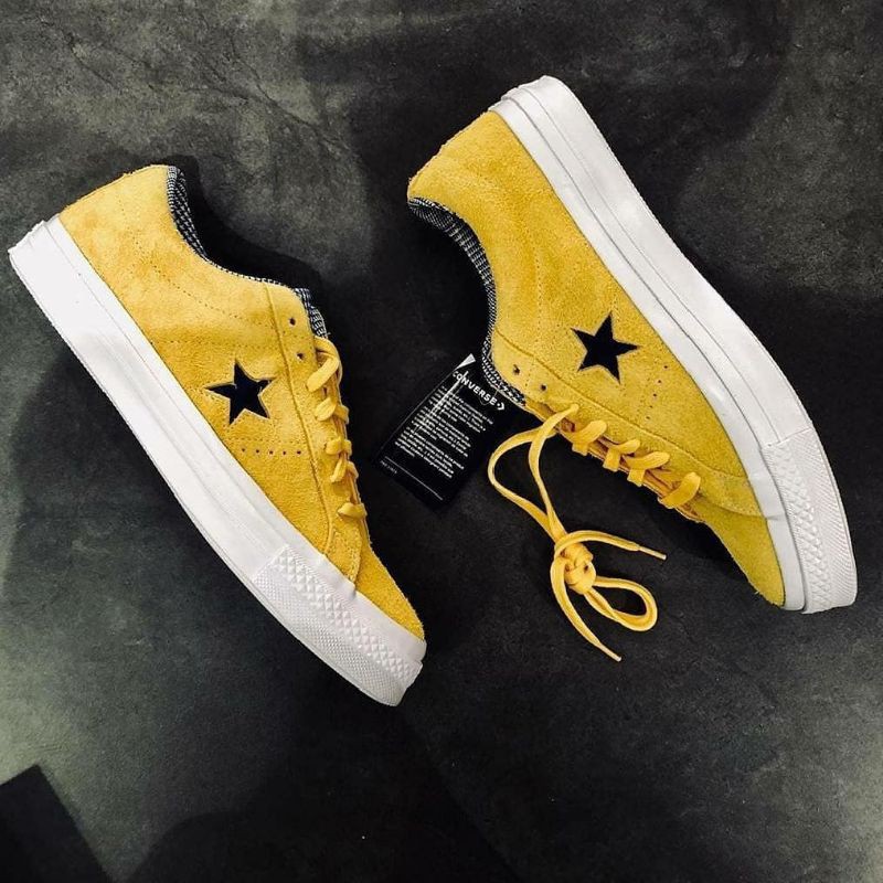 SNEAKERS PRIA WANITA CONVERSE ONE STAR SUEDE OX SEASONAL YELLOW ORIGINAL