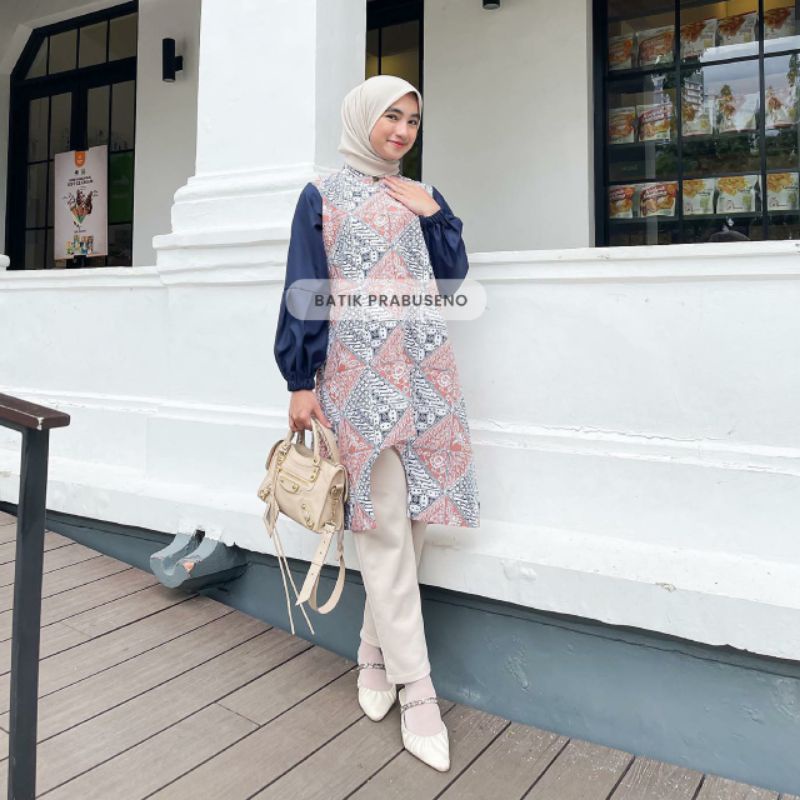 Tunik falisha batik prabuseno tunik wanita terbaru tunik batik modern wanita jumbo premium couple ba