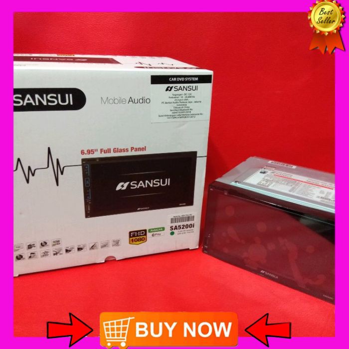 Tv Mobil Headunit Doubledin SANSUI seri SA-5200i Pullglas-Pulltackrin and Autolink Audio Mobil