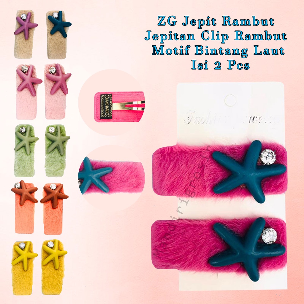 Jepit Clip Rambut *ZG Jepit Rambut*Motif  Imut *Aksesorias Rambut Isi 2 Pcs