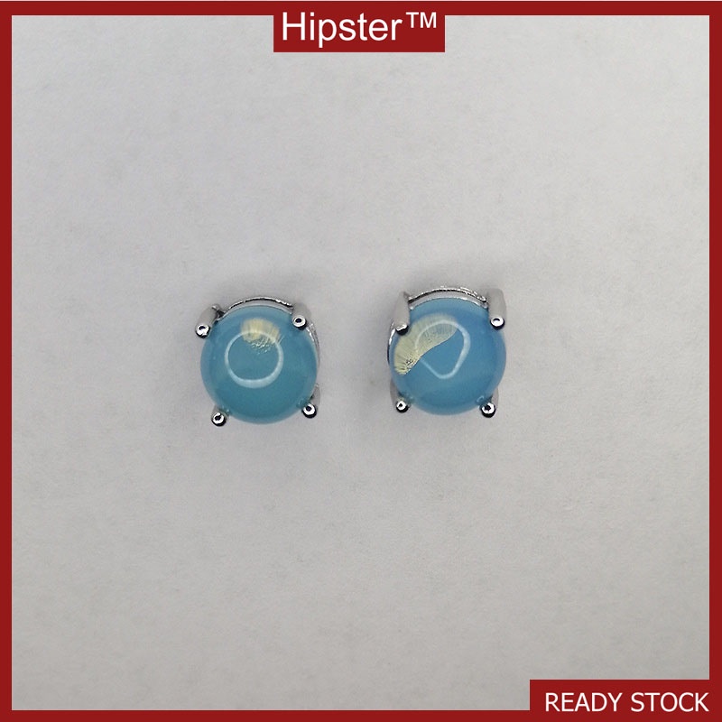 New Simple Personalized All-Match round Sapphire Stud Earrings