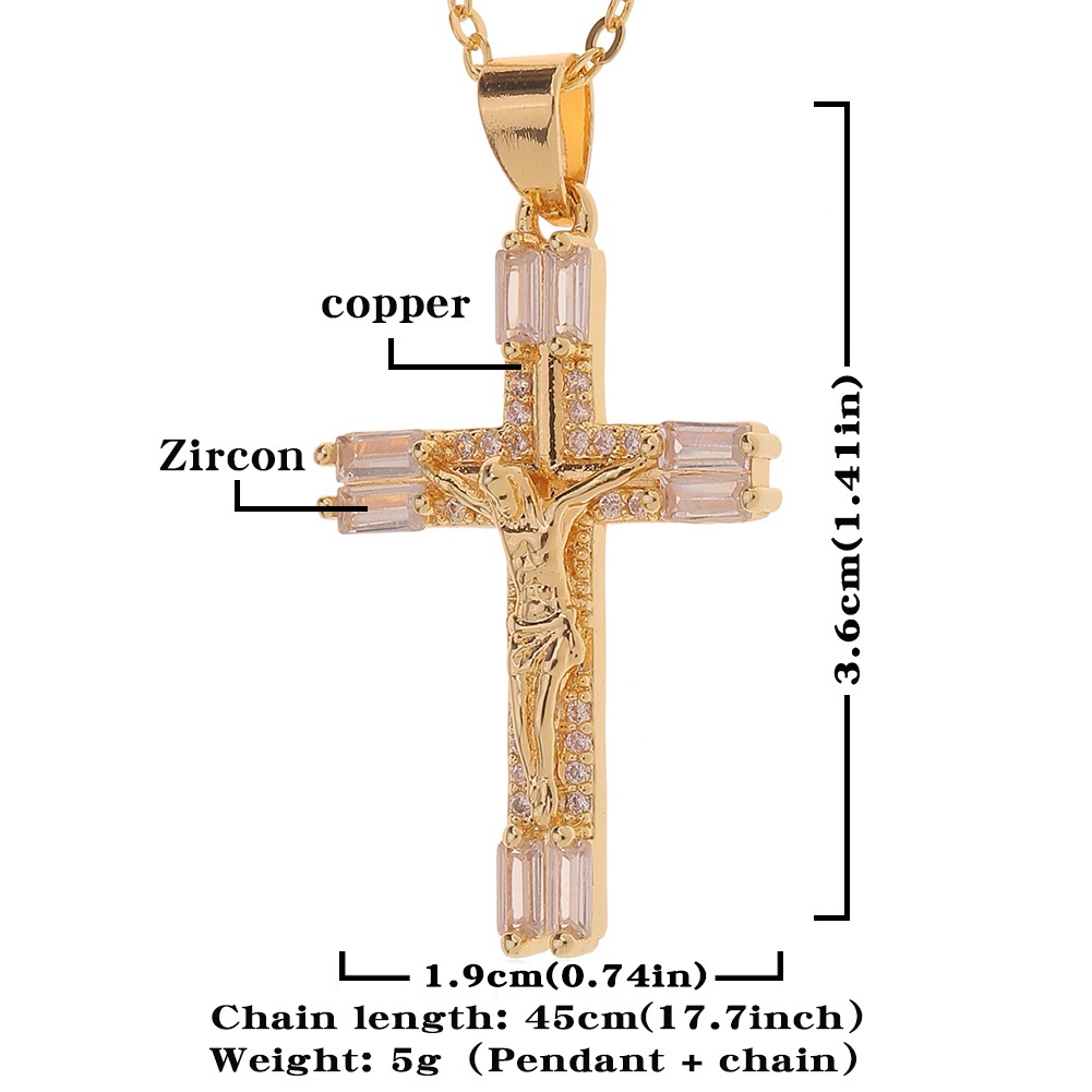 Wanita Agama fashion ornamen tembaga mikro bertatahkan zircon kata frame Yesus liontin Pesta all-mat