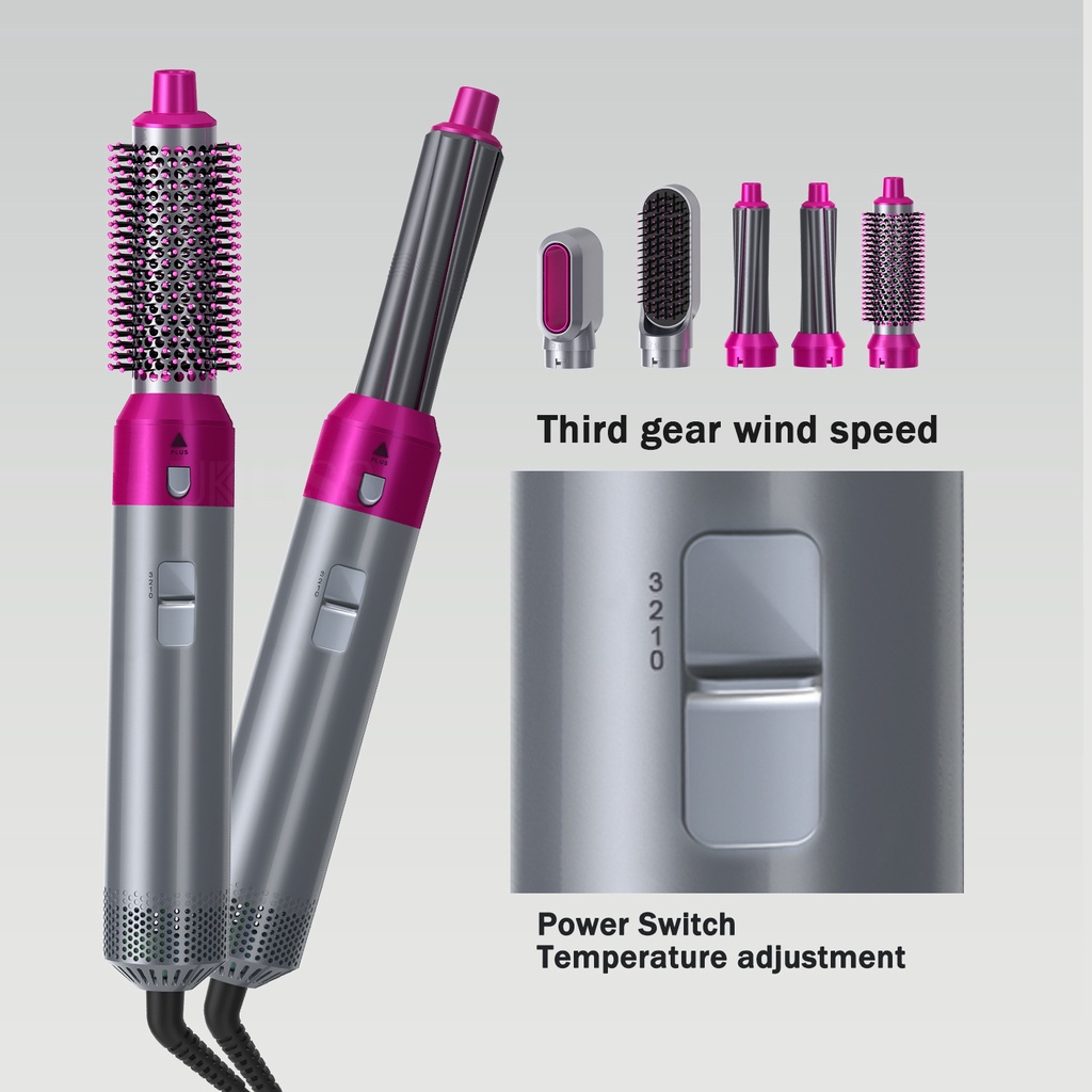 5 In 1 Sisir Blow Dryer Elektrik Dengan Ion Negatif Untuk Mengeriting Rambut