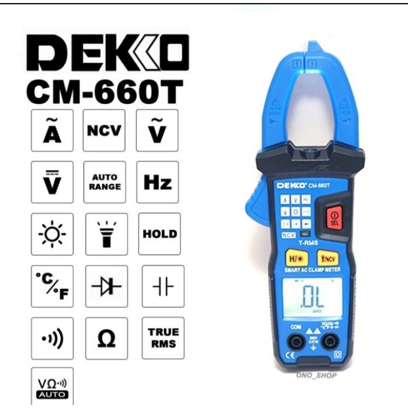 Digital smart AC clamp meter true RMS 600 Ampere - Dekko CM-660T