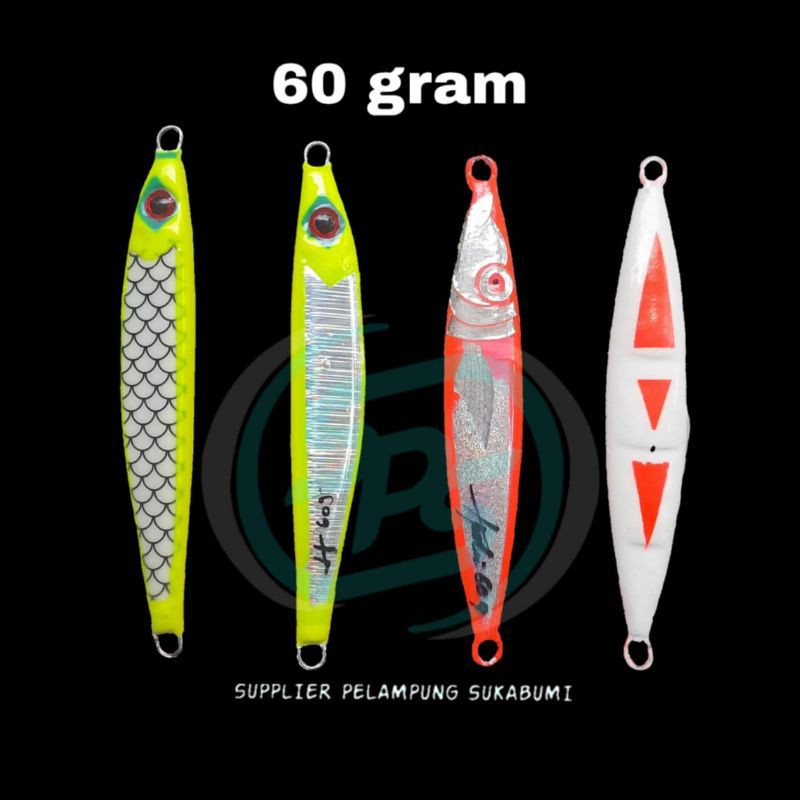 Umpan pancing Metal Jig 60 gram glow in the dark