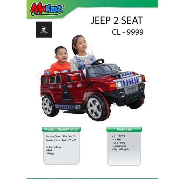 Mainan Mobil Anak Aki Jeep 2 Seat Mokidz CL-9999