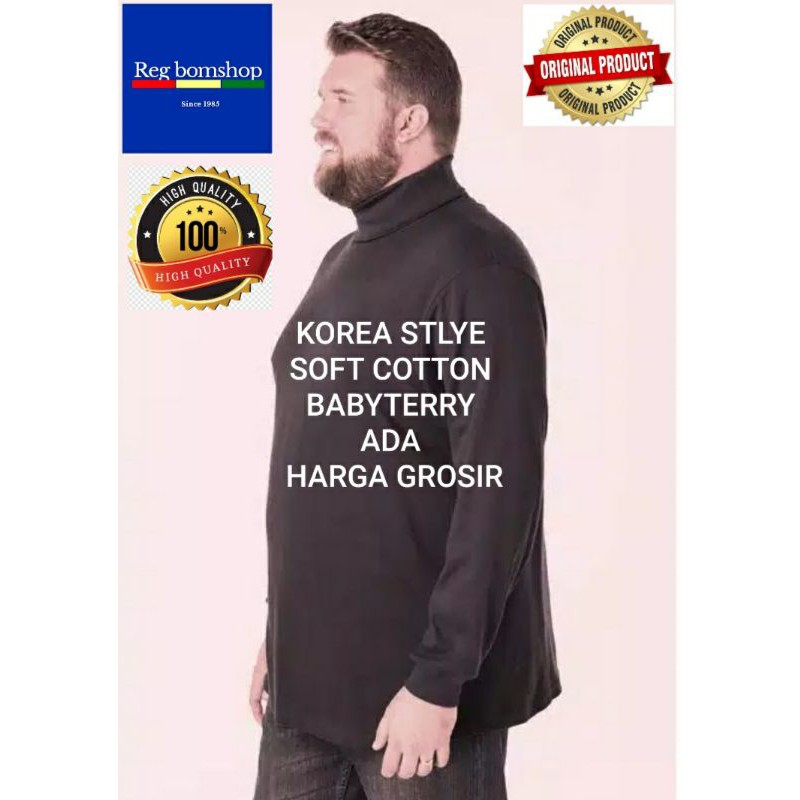 XXL KAOS LEHER TINGGI LENGAN PANJANG BIG SIZE TURTLE NECK ...