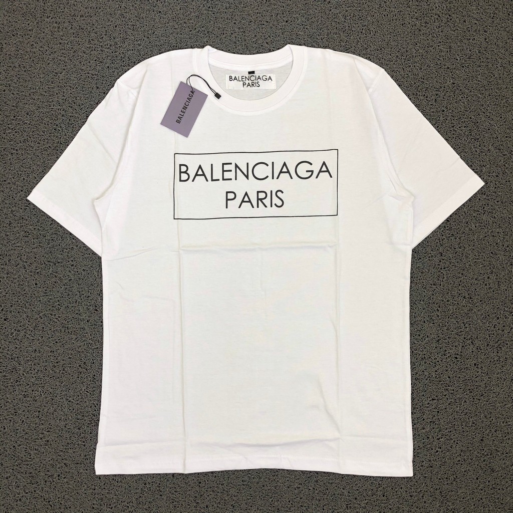 T SHIRT KAOS BALENCIAGA LOGO BOX WHITE AUTHENTIC ORIGINAL TERMURAH TERLARIS BESTSELLER