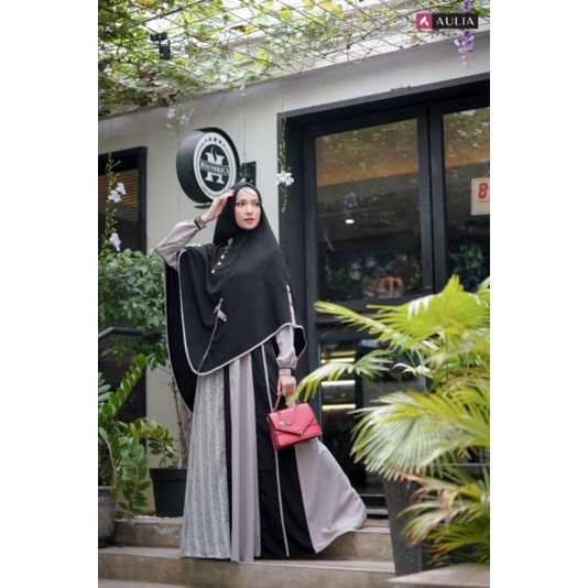 Gamis Aulia Fashion Sultan 9 Silver JetBlack ori