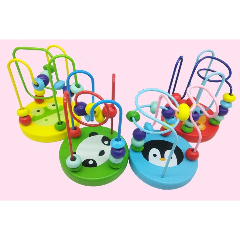 Mini Round Beads Wire Maze game / mainan alur kawat kecil / Alat Hitung Anak