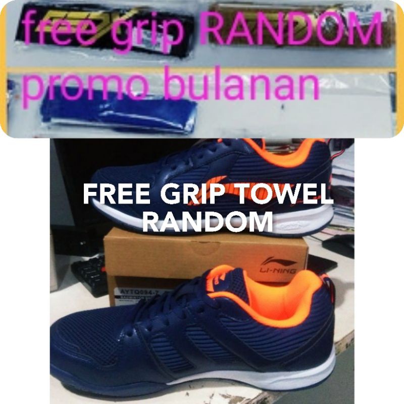 free grip towel random TERBARU SEPATU BADMINTON LINING ATTACK G7 NAVY/ORANGE