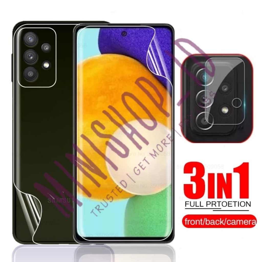 SAMSUNG GALAXY A52S 5G A52 5G HYDROGEL FULL COVER BODY 3 IN 1 SCREEN BACKSCREEN CAMERA