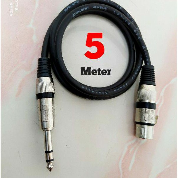 Kabel jack xlr female to jack trs 6,5 jack xlr female to akai stereo 10 meter