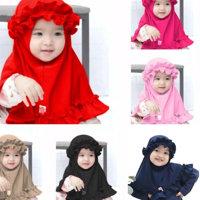 ♦ kerudung krudung kudung jilbab hijab instan anak ank bayi perempuan lucu model terbaru umur 0_6 bu