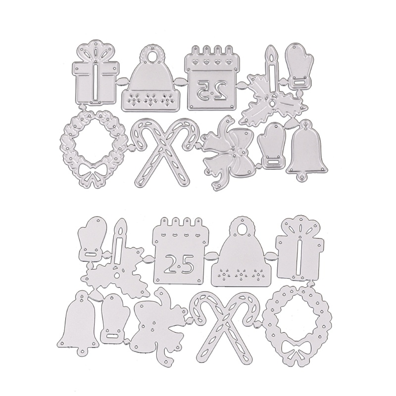 Cetakan Stensil Cutting Dies Motif Natal Bahan Metal Untuk Scrapbook / Craft DIY / Kartu