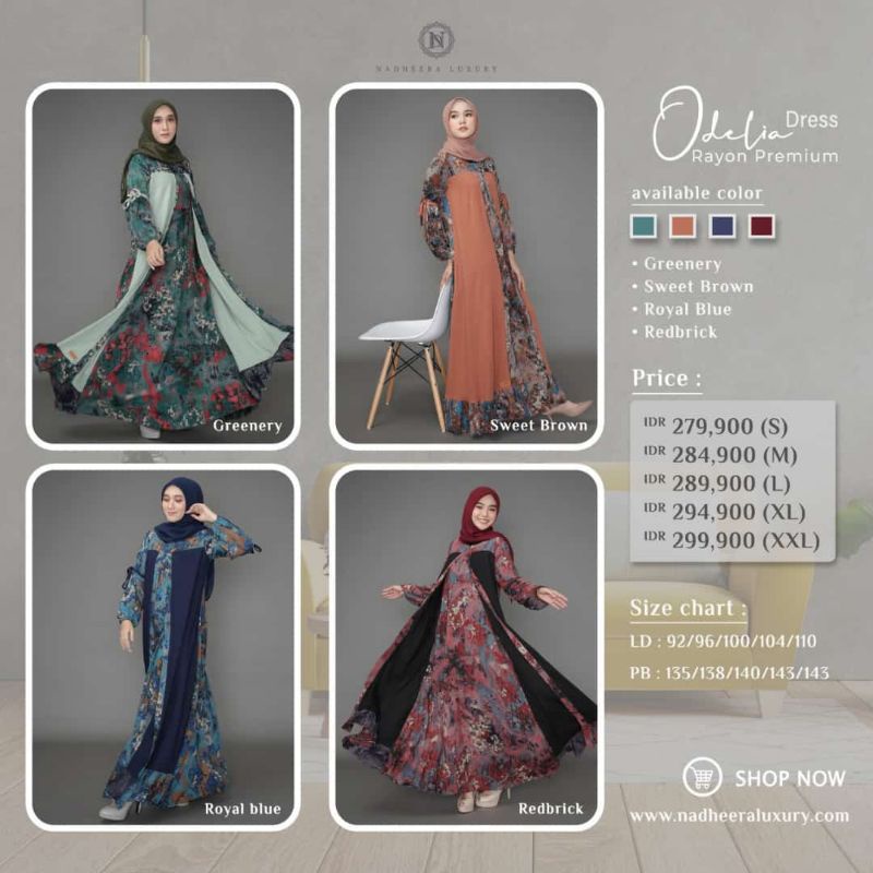 ODELIA DRESS II & III ✔️ GAMIS TERNEW TERBARU BY NADHEERA LUXURY